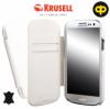 Bőrtok, Samsung Galaxy S3 i9300, Krusell Donsö, oldalra nyíló, fehér