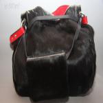Durch,valódi bőr,lószőr,fekete,csodás,különleges,igényes pakolós válltáska táska-női